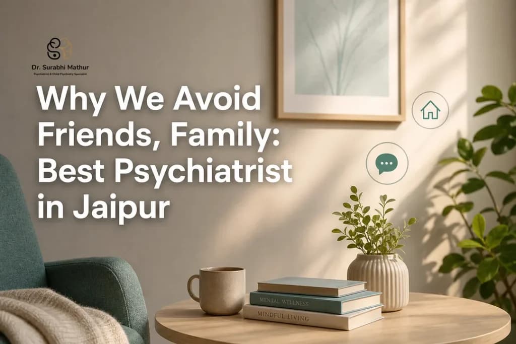 Warm, calming cover image for a blog by the best psychiatrist in jaipur about why people suddenly avoid friends and family.